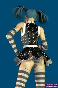 A lovable upskirt showing off virtual teenager