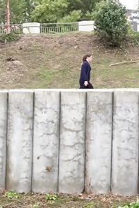 Hot pee puddle is left after public peeing