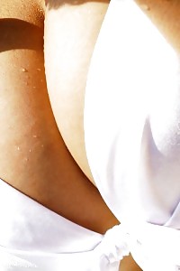 Asian minx takes off her dress and displays nice boobs and hairy twat for fuck