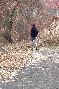 Enticing brunette just can not stop peeing outside