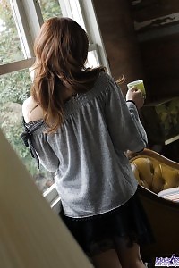 Asian siren slips off her hot lingerie and shows great tits and round firm ass