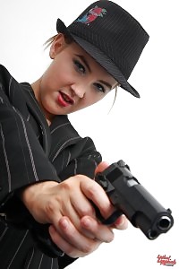 Handsome big-tittied bitch Katie gun loaded up