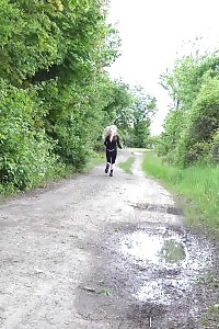 Victoria Pure pulls down pants to piss outside