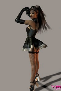 Fascinating virtual ladies upskirt and cute lace panties