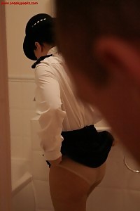 Scarlet flaunts her stacked legs and white cotton panties in the bath