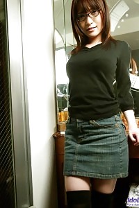 Playful Asian coquette exhibits off her pretty boobies and smooth ass in her lingerie