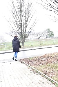 Nikki Dream pulls down denims and pissing