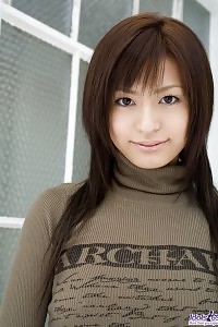 Engaging Asian young girl demonstrates her delightful melons and then her bushy pussy