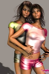 Nicelooking virtual younggirls in shiny tight hot panties