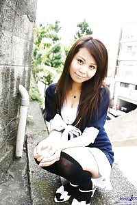 Asian bitch likes exploring off in her underwear and panties before she goes out